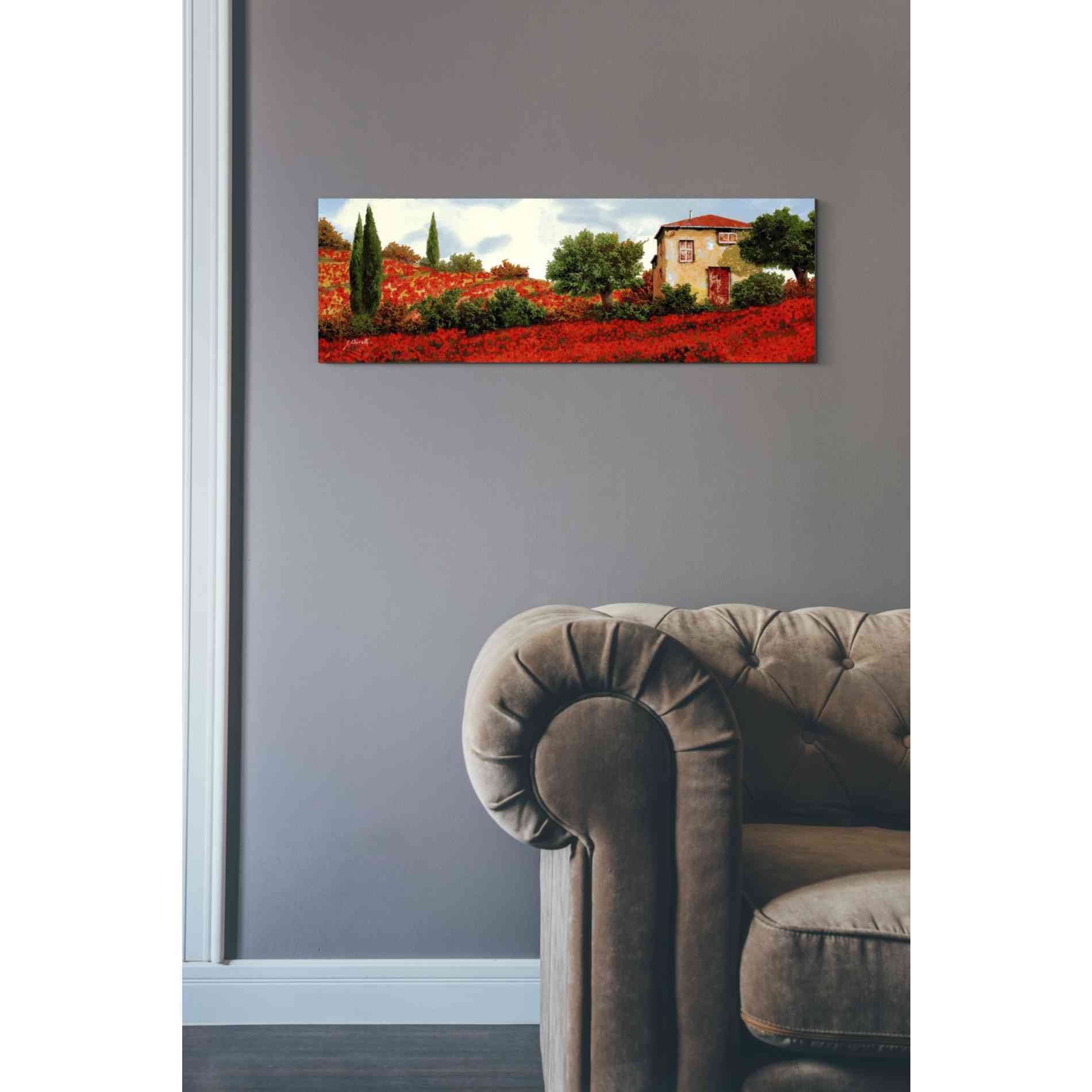'Papaveri Sulle Colline' by Guido Borelli, Giclee Canvas Wall Art
