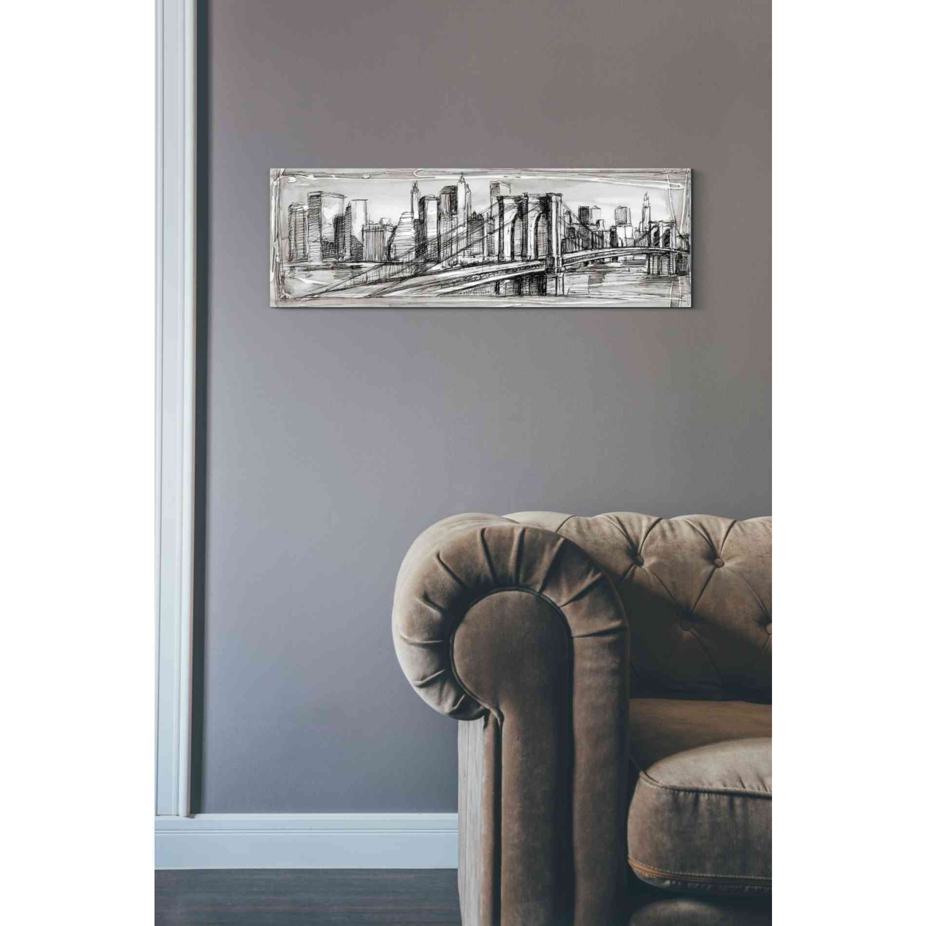 'Pen & Ink Cityscape II' by Ethan Harper Canvas Wall Art,12 x 36