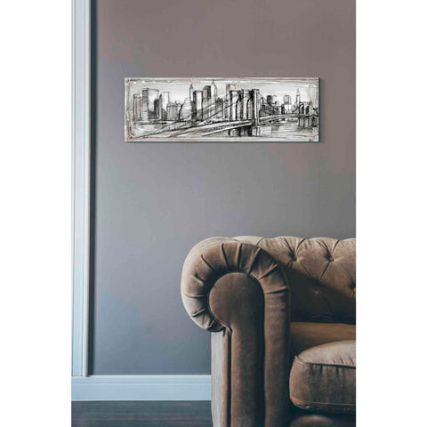 Image of 'Pen & Ink Cityscape II' by Ethan Harper Canvas Wall Art,12 x 36
