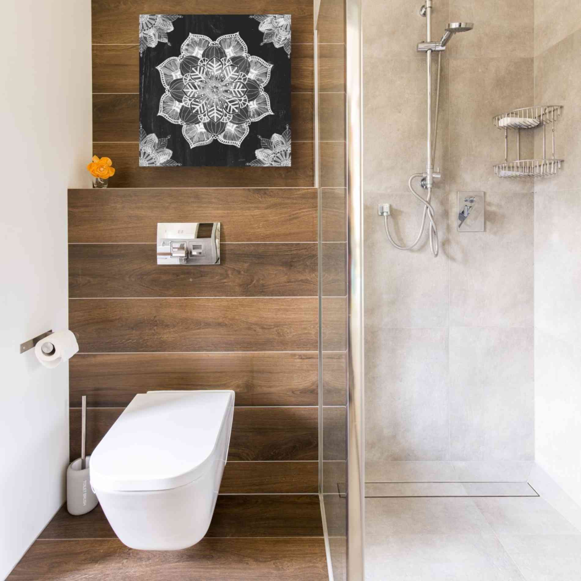 'Mandala Morning V Black and White' by Anne Tavoletti, Canvas Wall Art,18 x 18