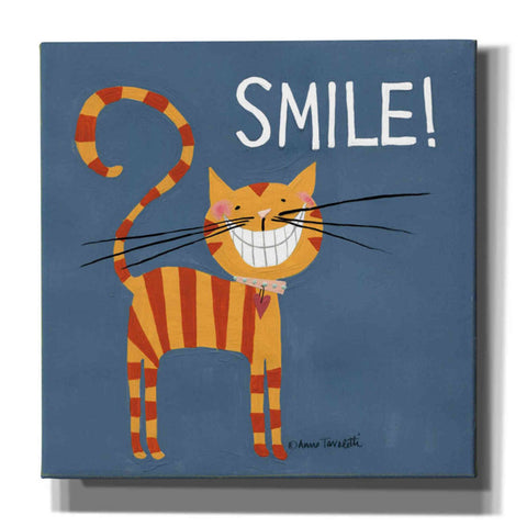 Image of 'Happy Cats Smile' by Anne Tavoletti, Canvas Wall Art,18 x 18