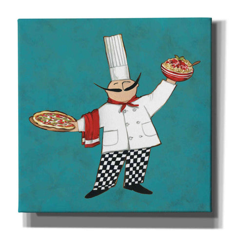Image of 'Pasta Chef in Color' by Anne Tavoletti, Canvas Wall Art,18 x 18