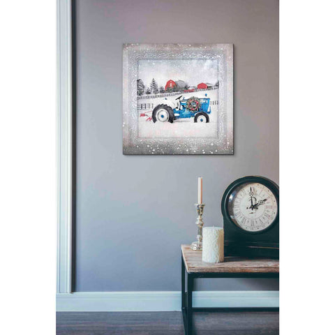 Image of 'Christmas Tractor' by Bluebird Barn, Canvas Wall Art,18 x 18