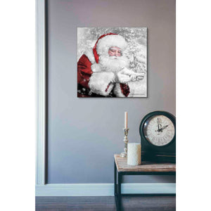 'Santa's Little Friend' by Bluebird Barn, Canvas Wall Art,18 x 18