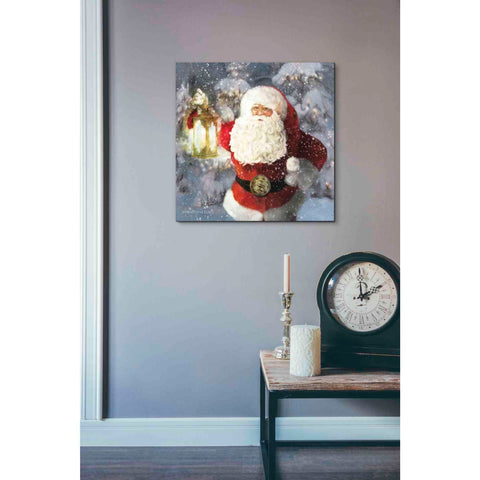 Image of 'Light the Way Santa' by Bluebird Barn, Canvas Wall Art,18 x 18