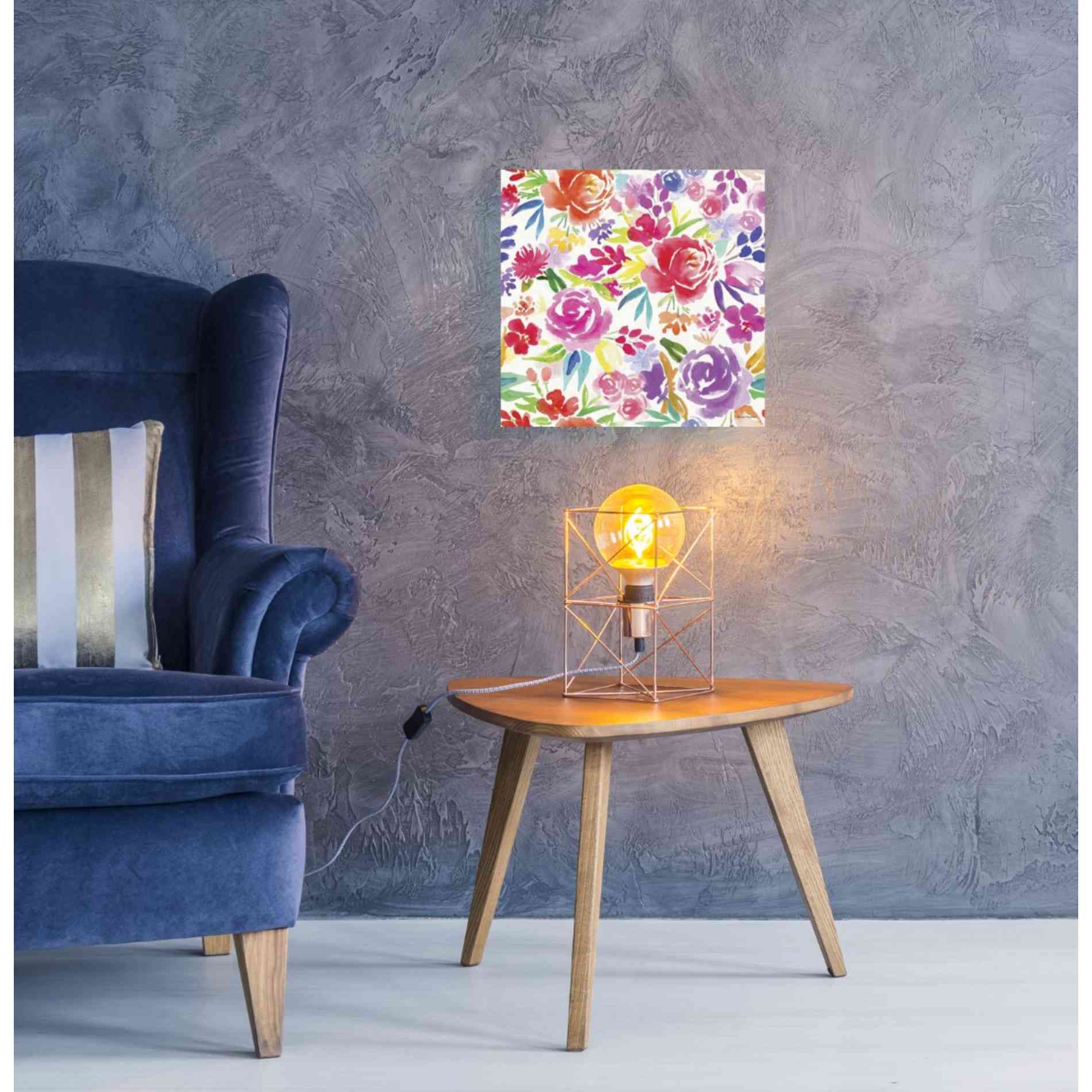 'Vibrant Floral Pattern' by Rachel Nieman, Canvas Wall Art,18 x 18