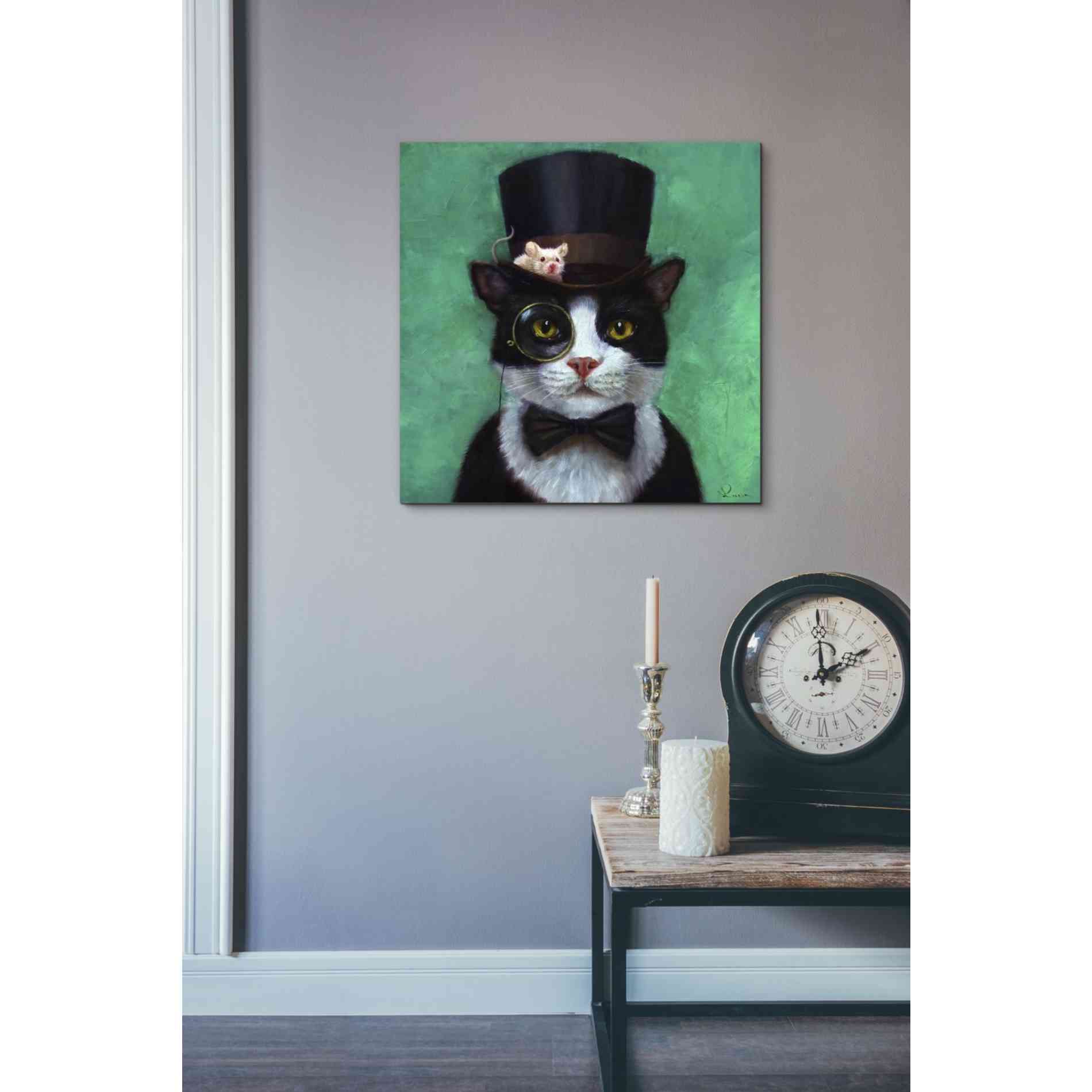 'Tuxedo Cat' by Lucia Heffernan, Canvas Wall Art,18 x 18