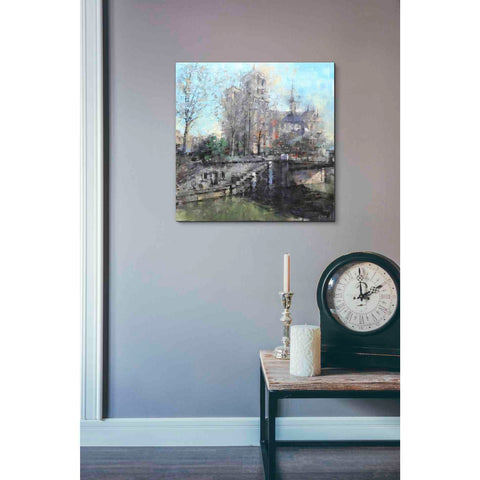 Image of 'Notre Dame on the Seine' by Mark Lague, Canvas Wall Art,18 x 18