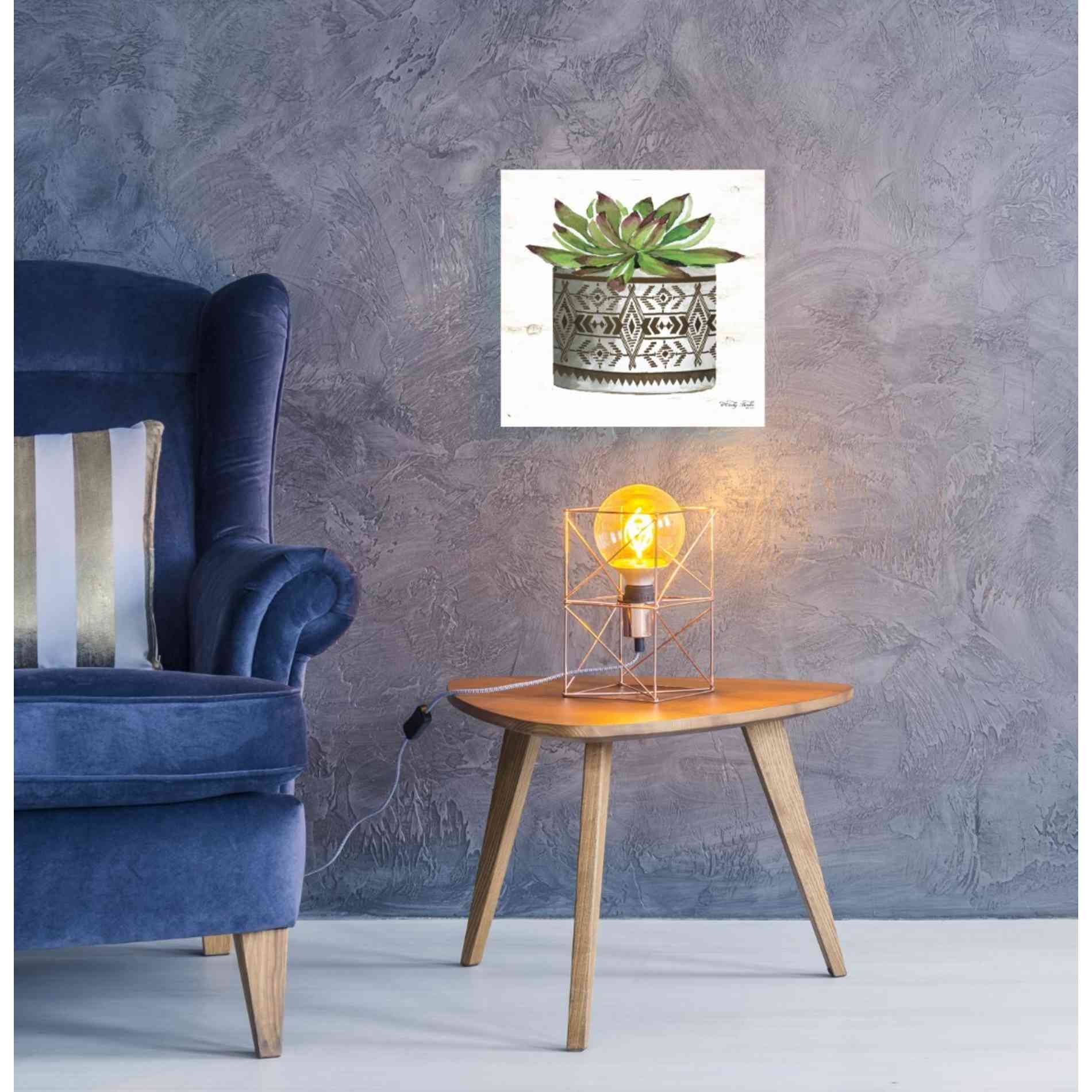 'Mud Cloth Vase VI' by Cindy Jacobs, Canvas Wall Art,18 x 18