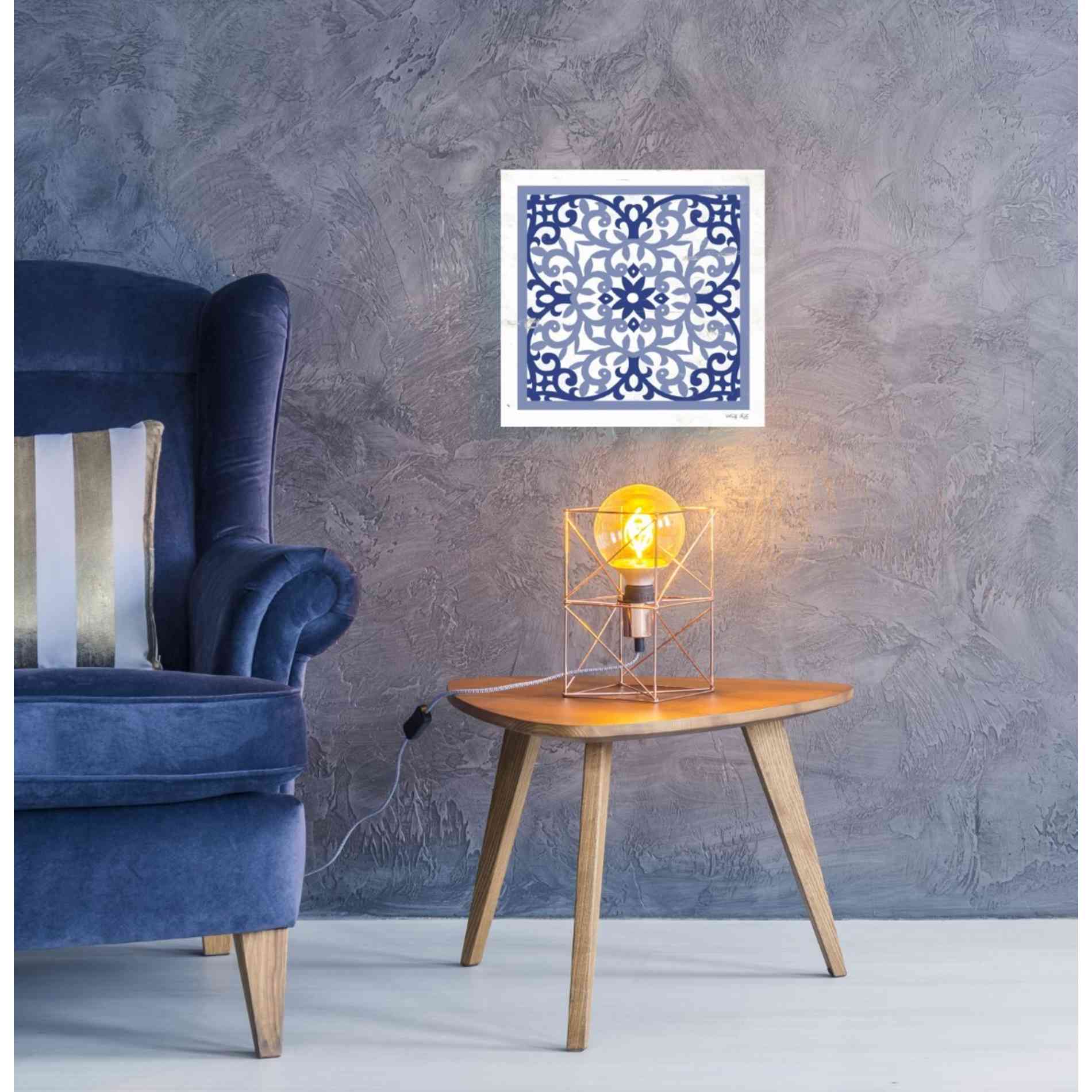 'Blue Tile V' by Cindy Jacobs, Giclee Canvas Wall Art