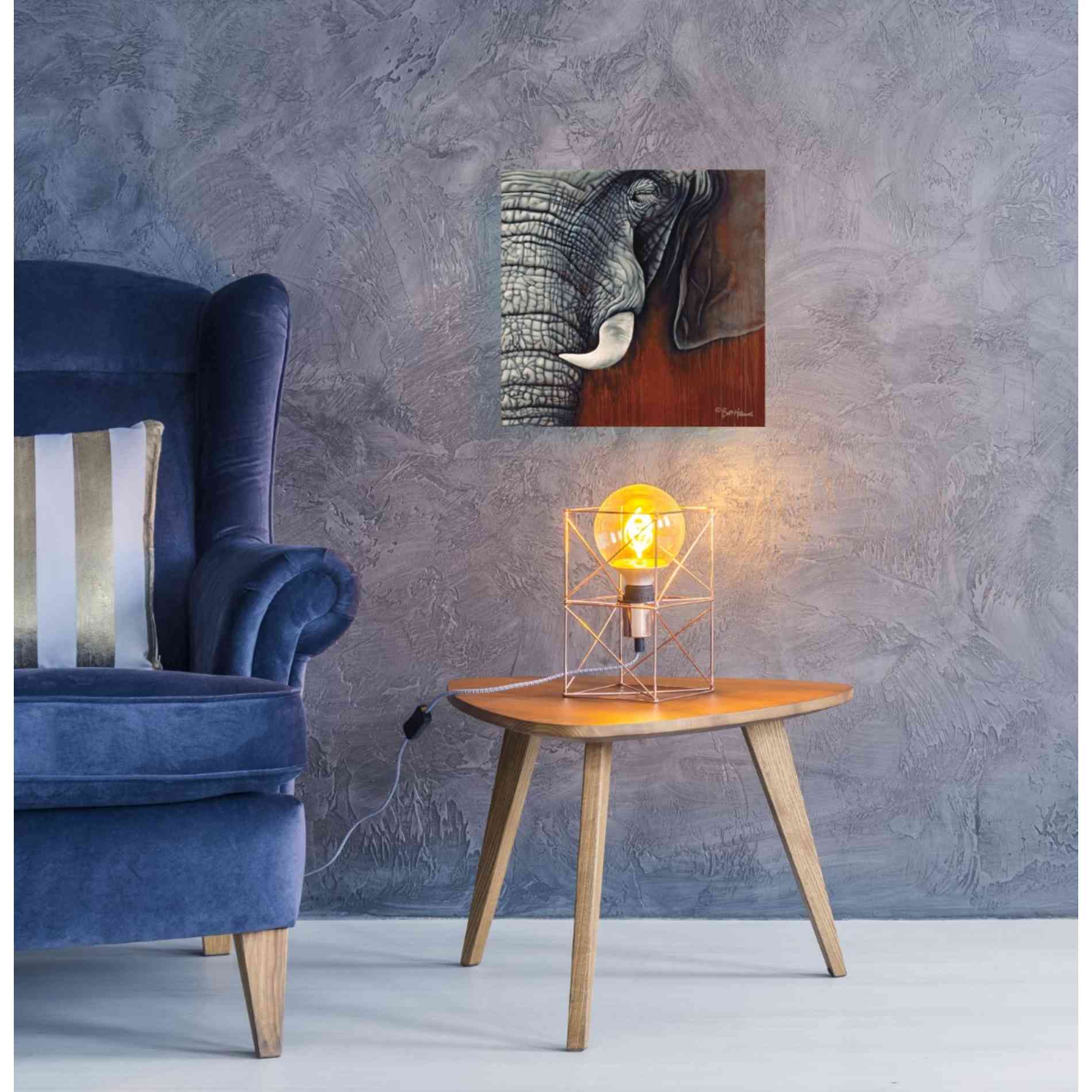 'Revering Tembo' by Britt Hallowell, Canvas Wall Art,18 x 18