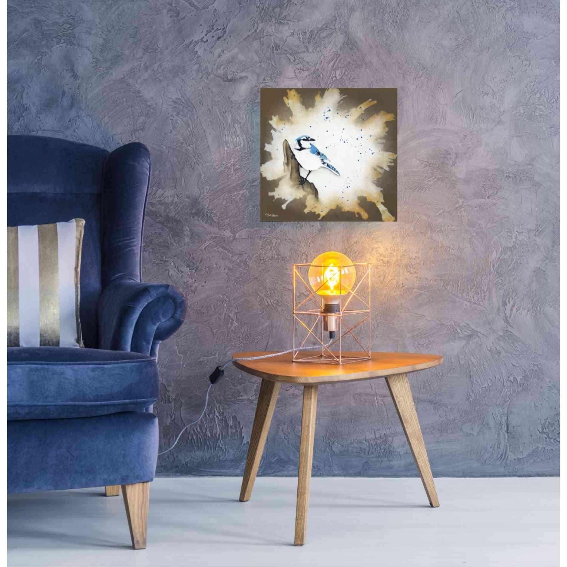 'Weathered Friends - Blue Jay' by Britt Hallowell, Canvas Wall Art,18 x 18