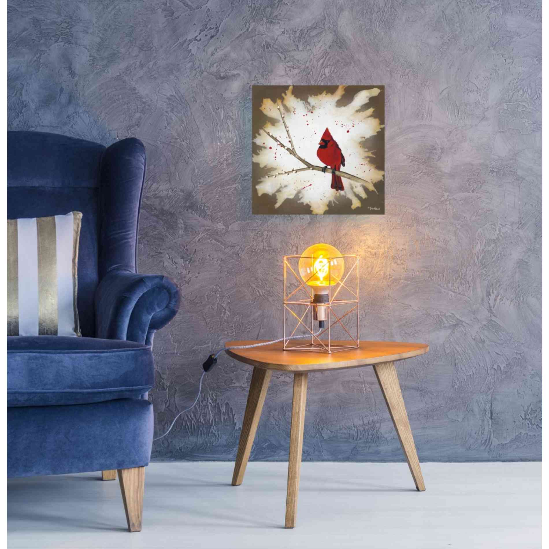 'Weathered Friends - Cardinal' by Britt Hallowell, Canvas Wall Art,18 x 18