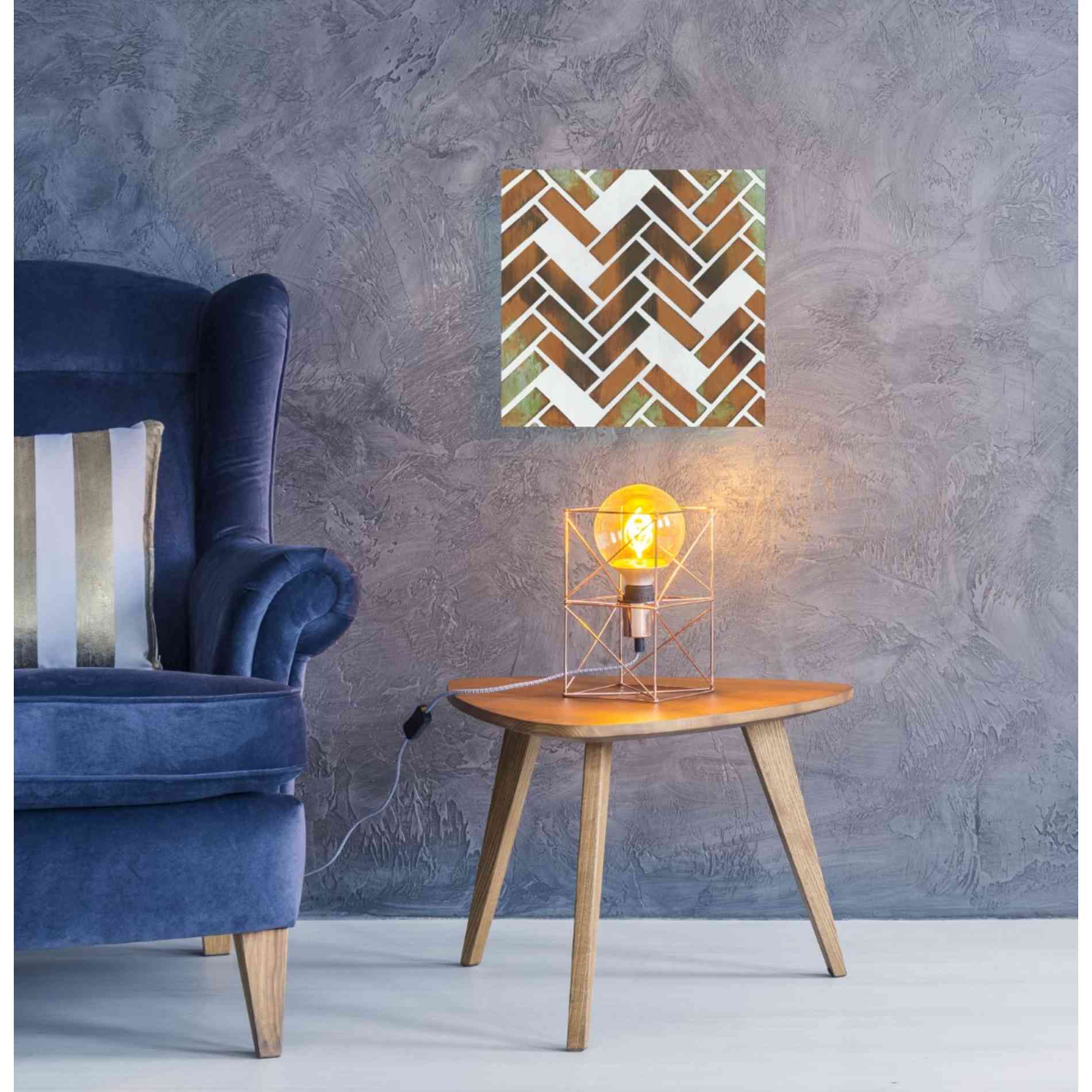 'Herringbone I' by Britt Hallowell, Canvas Wall Art,18 x 18