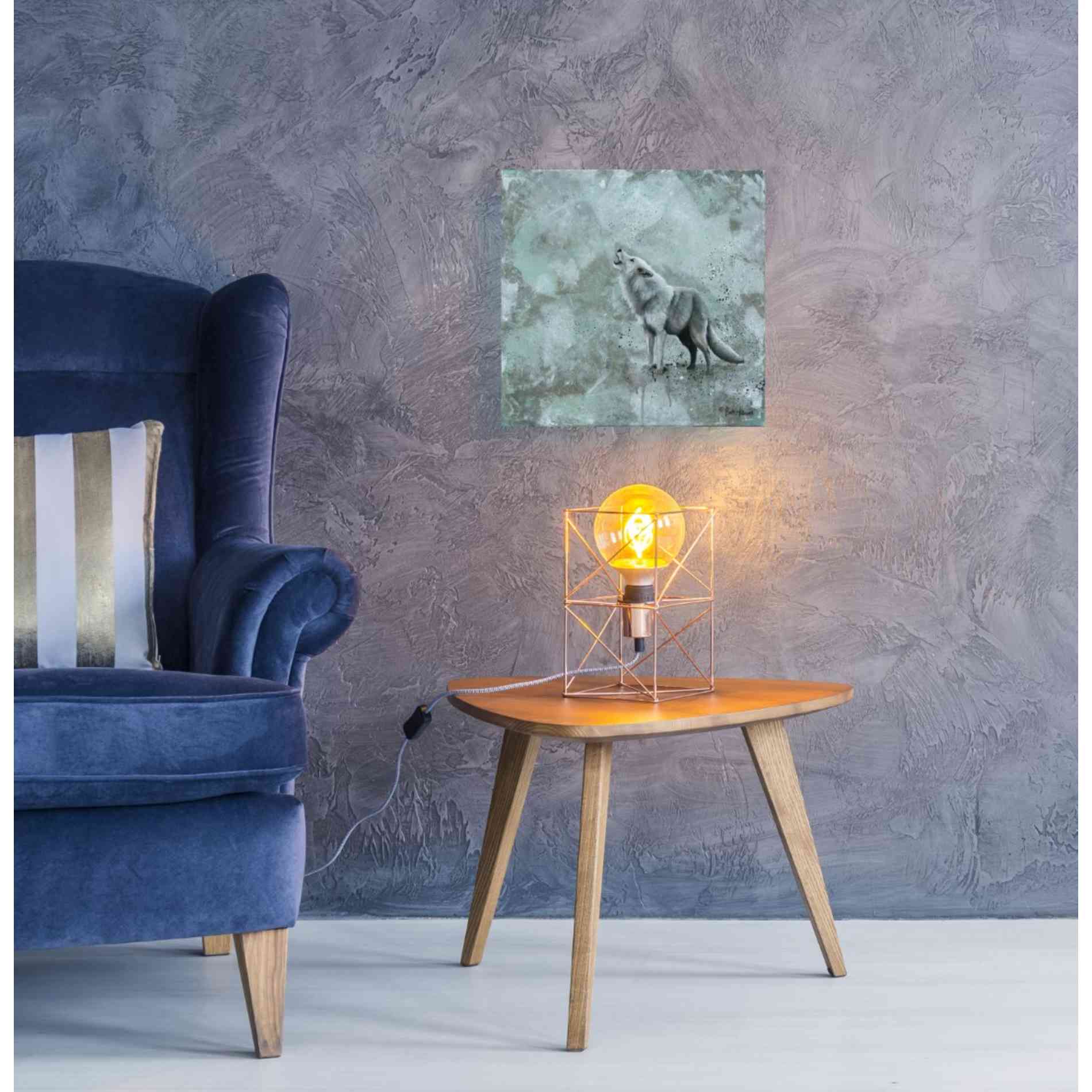 'Simplicity Wolf' by Britt Hallowell, Canvas Wall Art,18 x 18