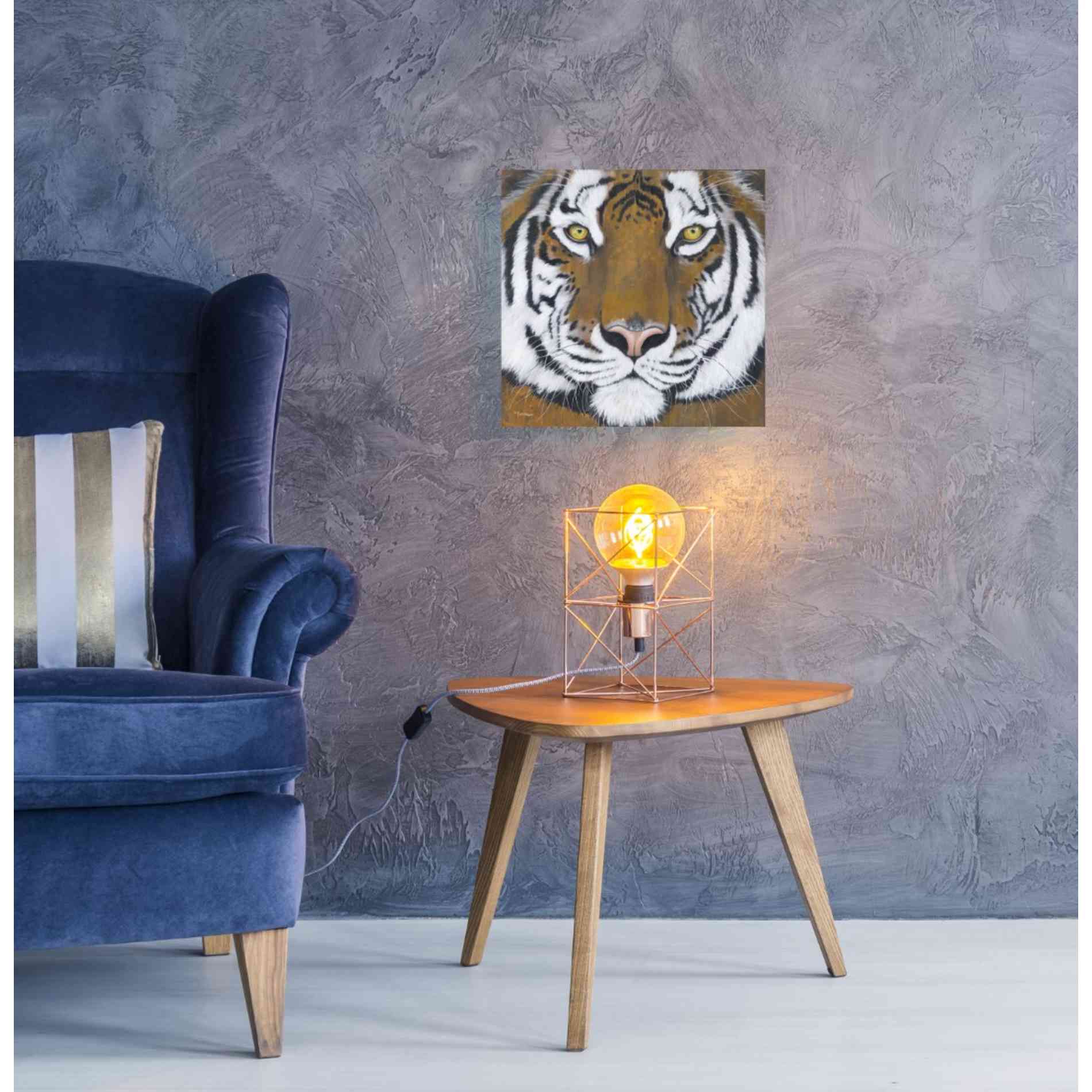 'Tiger Gaze' by Britt Hallowell, Canvas Wall Art,18 x 18