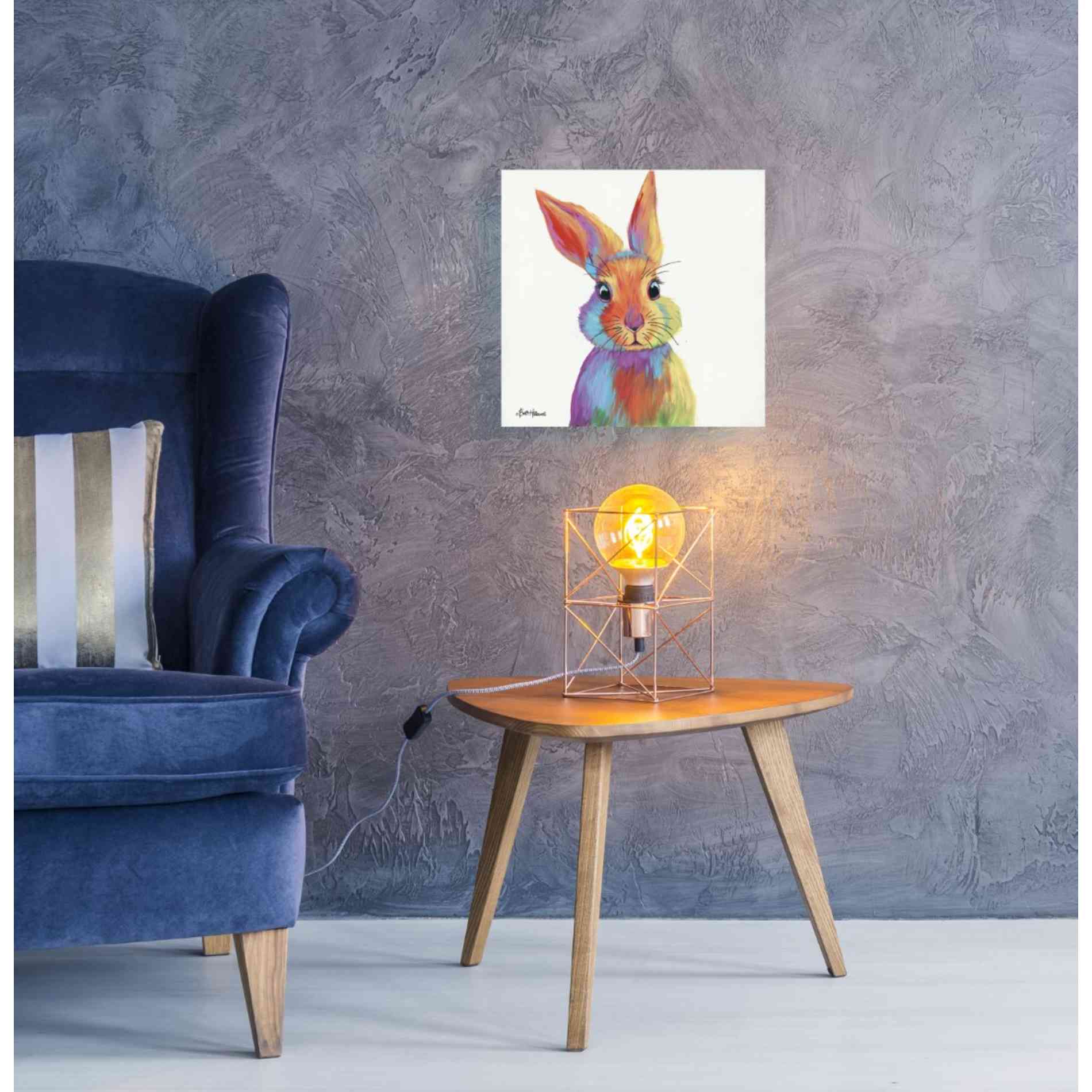 'Cheery Bunny' by Britt Hallowell, Canvas Wall Art,18 x 18