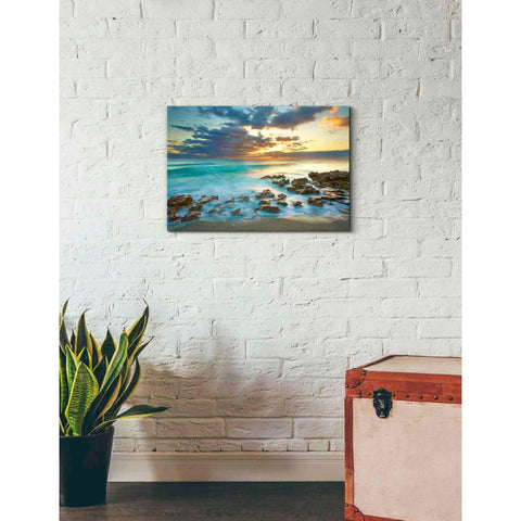 Image of 'Ocean Sunrise' by Patrick Zephyr, Canvas Wall Art,26 x 18