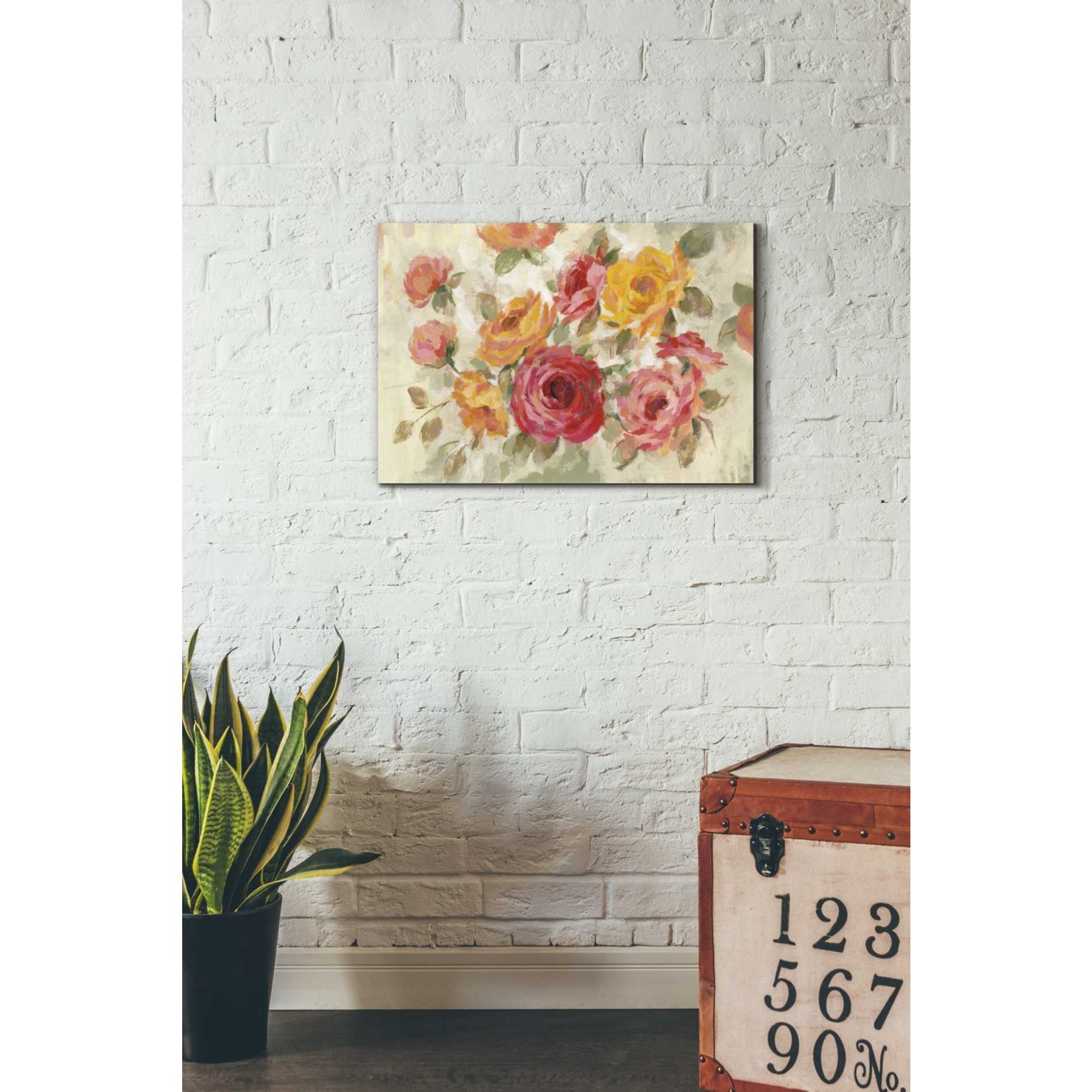 "Brushy Roses" by Silvia Vassileva, Canvas Wall Art,26 x 18