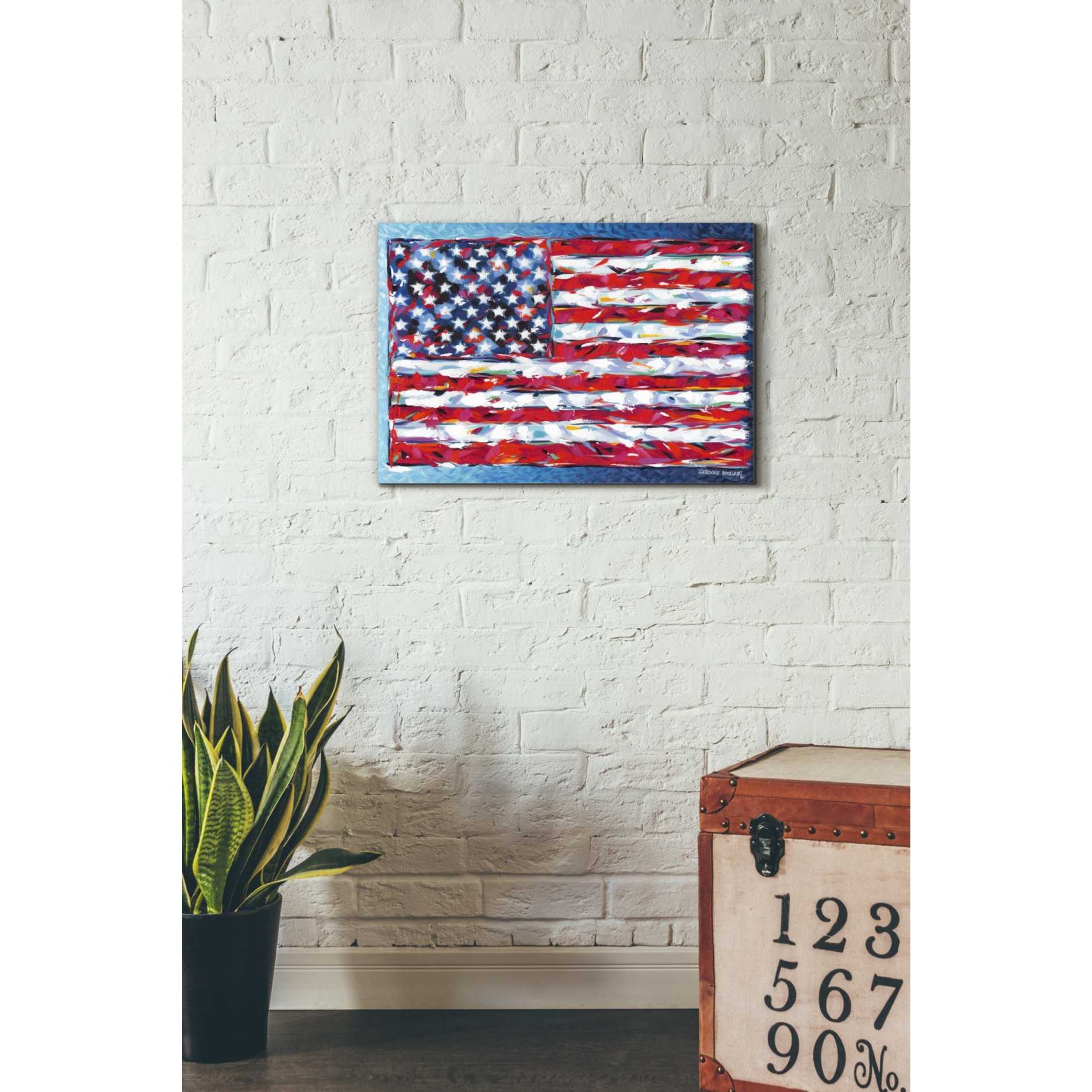 'Vibrant Stars & Stripes' by Carolee Vitaletti, Giclee Canvas Wall Art