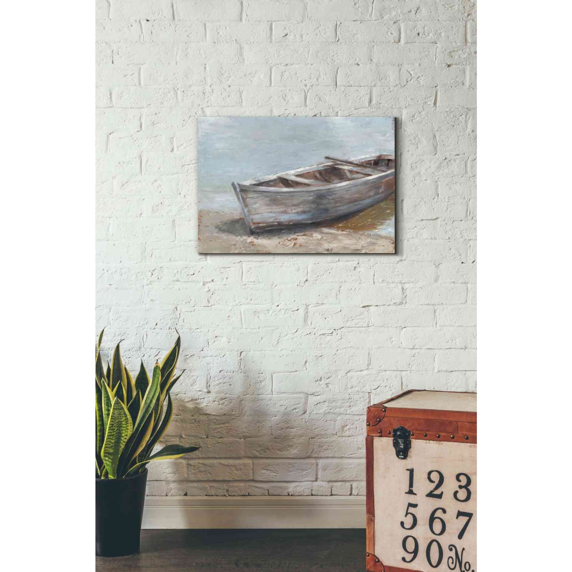 'Whitewashed Boat II' by Ethan Harper Canvas Wall Art,26 x 18
