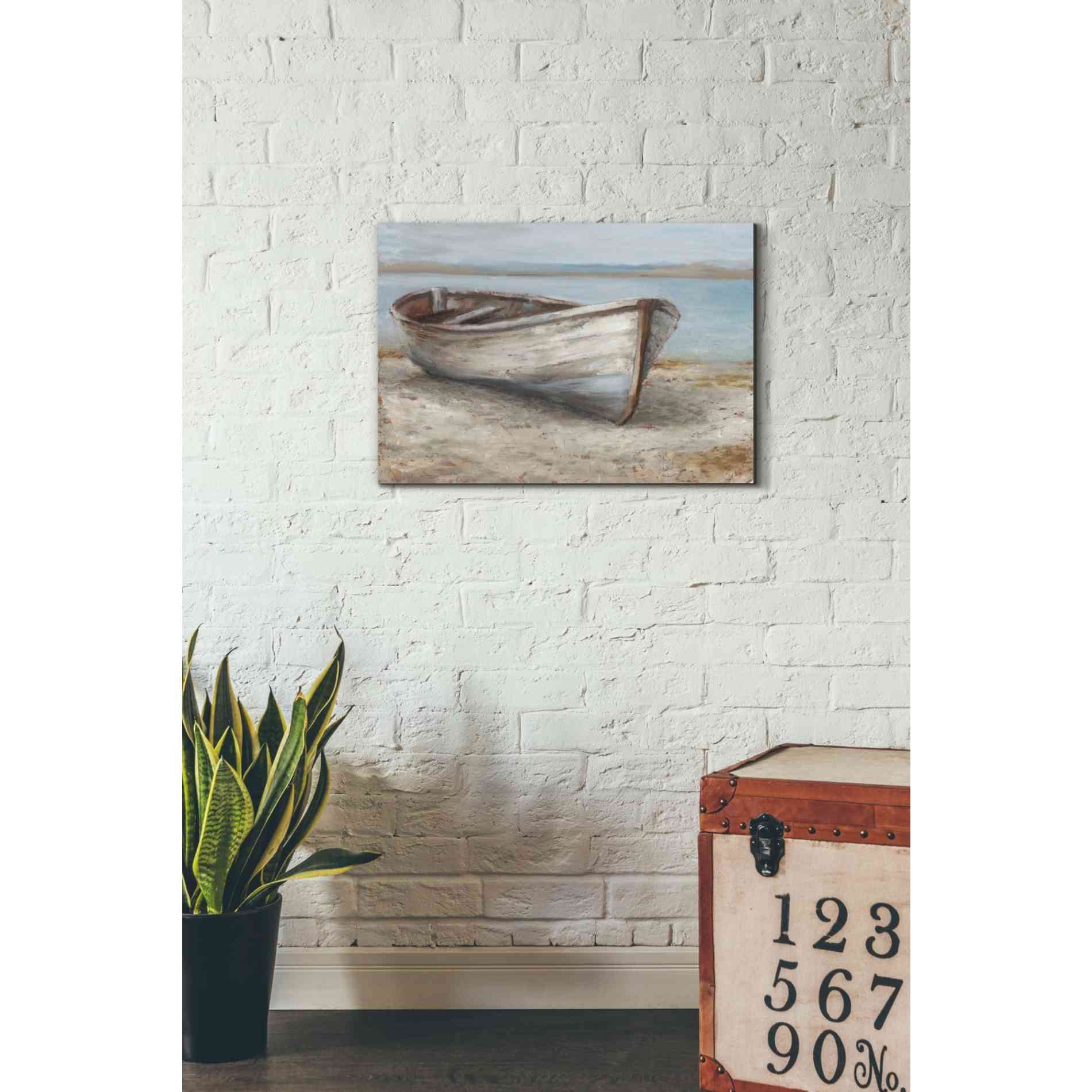 'Whitewashed Boat I' by Ethan Harper Canvas Wall Art,26 x 18