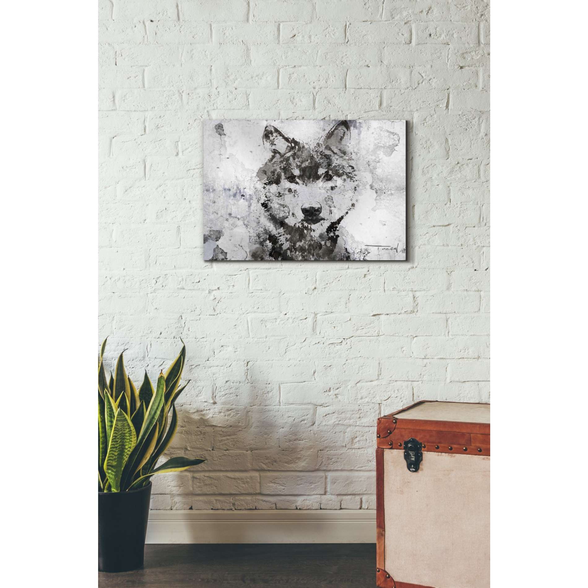 'Rustic Wolf Portrait 3' by Irena Orlov, Canvas Wall Art,26 x 18