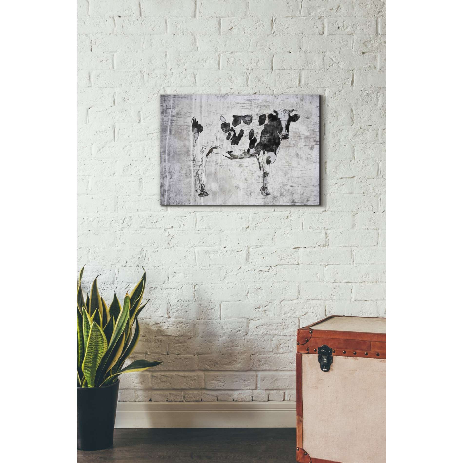 'Rustic Cow' by Irena Orlov, Canvas Wall Art,26 x 18