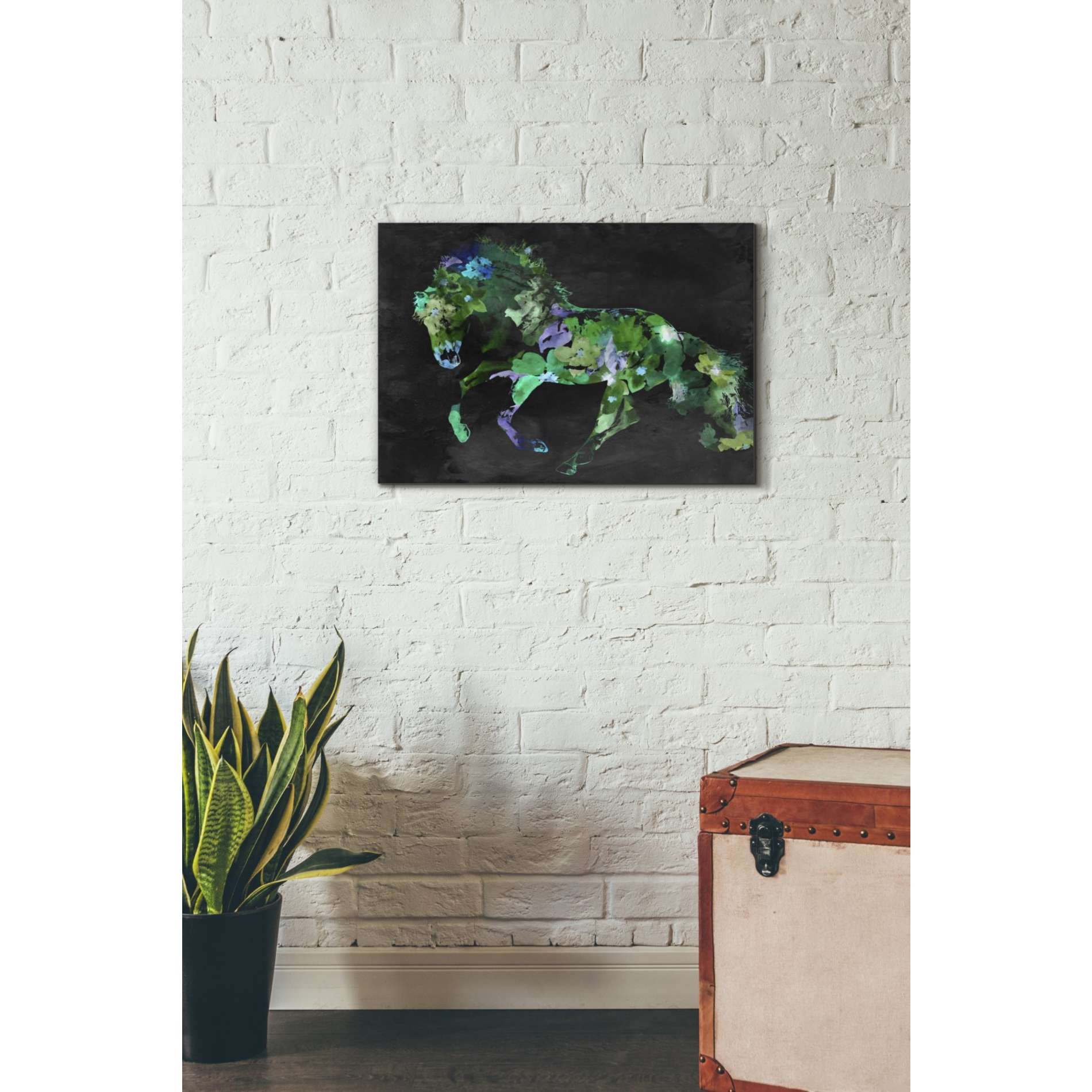 'Beautiful Floral Horse 2-3' by Irena Orlov, Canvas Wall Art,26 x 18