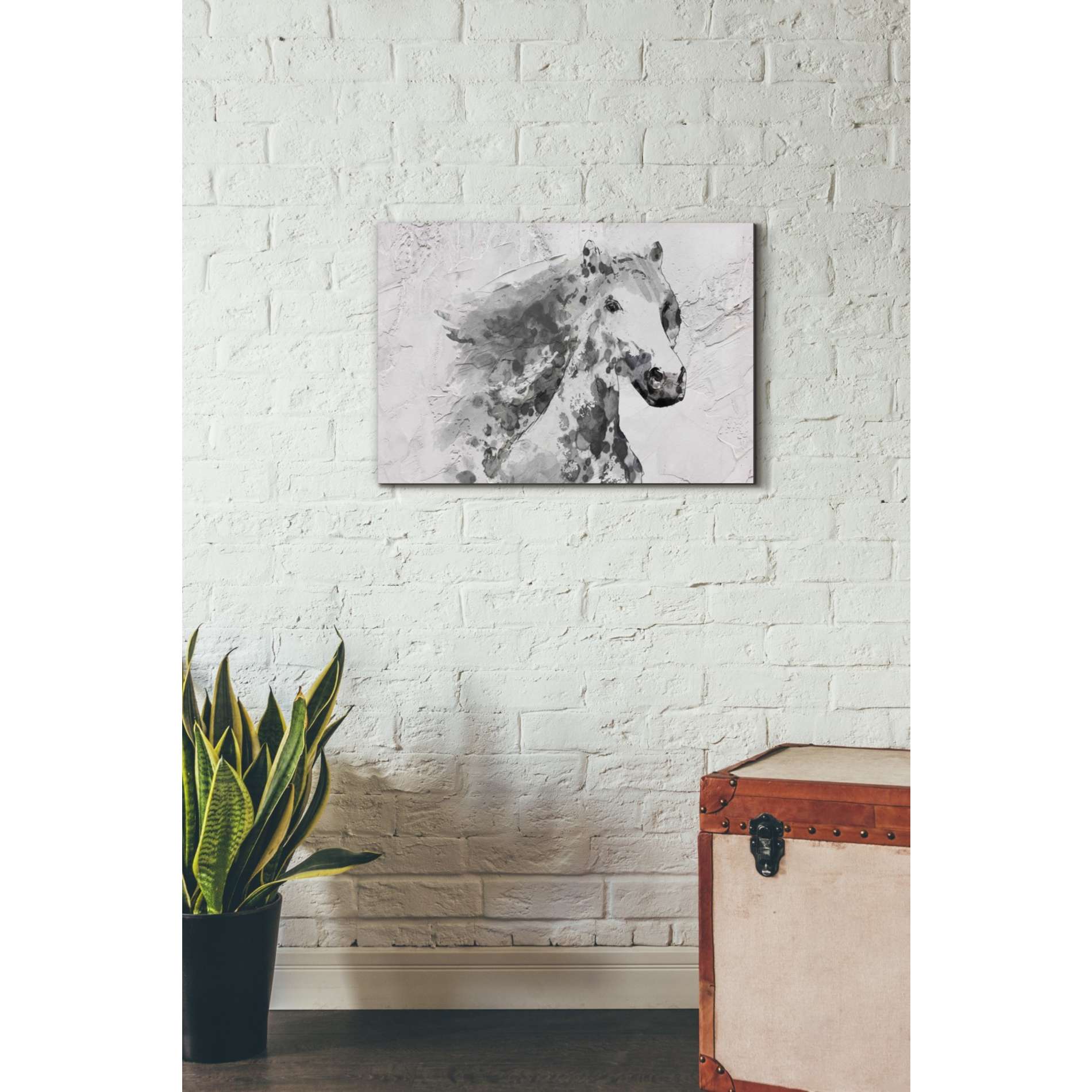 'White Stallion 1' by Irena Orlov, Canvas Wall Art,26 x 18