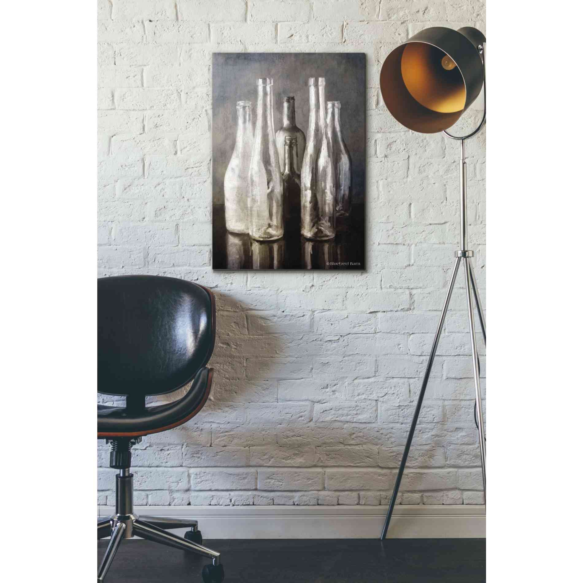 'Grey Bottle Collection' by Bluebird Barn, Canvas Wall Art,18 x 26