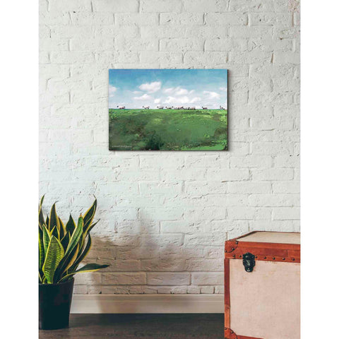 Image of 'Distant Hillside Sheep by Day' by Bluebird Barn, Canvas Wall Art,26 x 18