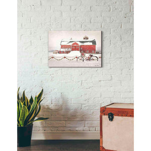 'Christmas Barn and Bike' by Lori Deiter, Canvas Wall Art,26 x 18