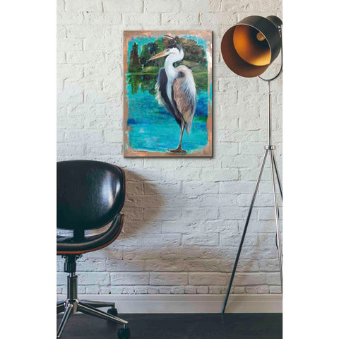 Image of 'Marsh Heron' by Stellar Design Studio, Canvas Wall Art,18 x 26