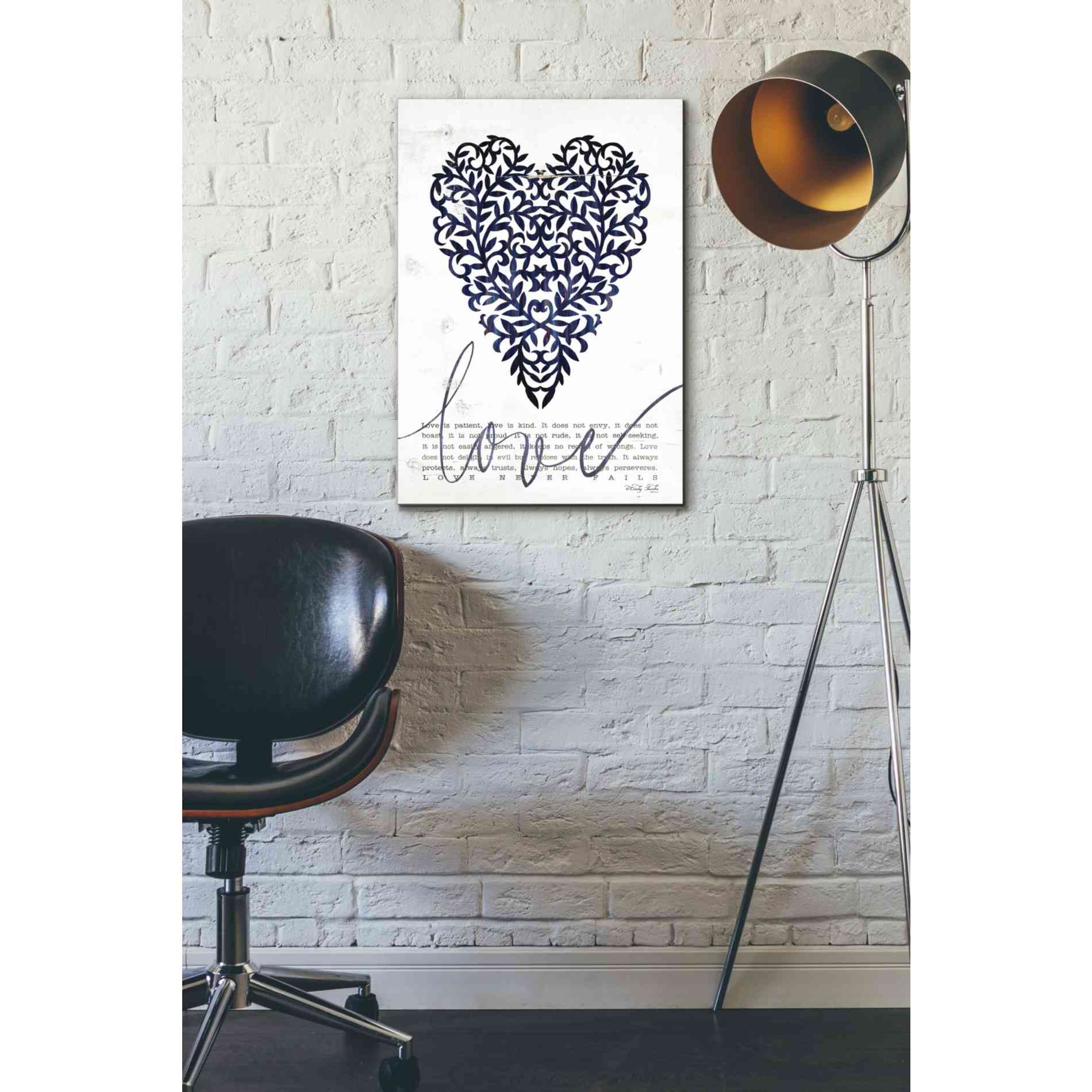 'Love Never Fails in Navy' by Cindy Jacobs, Giclee Canvas Wall Art