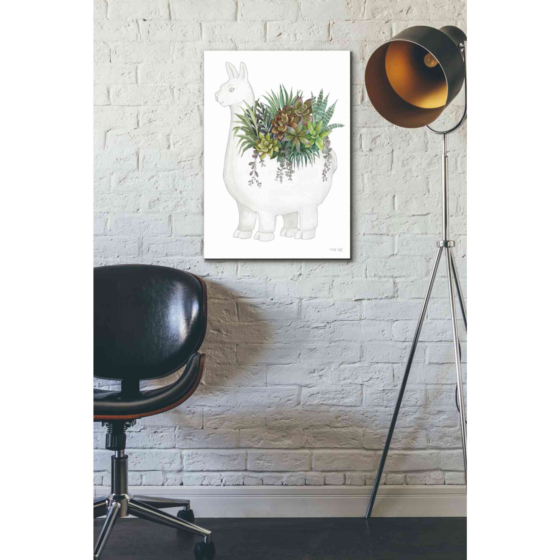 'Proud Llama Pot II' by Cindy Jacobs, Giclee Canvas Wall Art