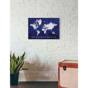 'Adventure Awaits Map' by Cindy Jacobs, Canvas Wall Art,26 x 18