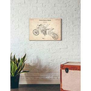 'Motocycle Blueprint Patent Parchment' Canvas Wall Art,26 x 18