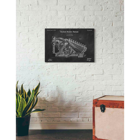 Image of 'Calculating Machine Blueprint Patent Chalkboard' Canvas Wall Art,26 x 18