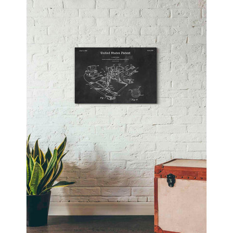Image of '3D Printer Blueprint Patent Chalkboard' Canvas Wall Art,26 x 18