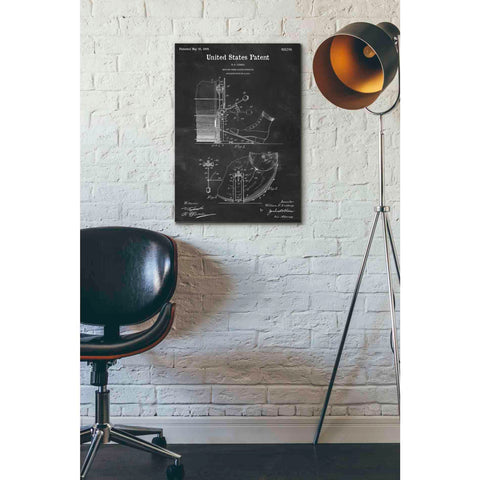 Image of 'Drum and Cymbal Blueprint Patent Chalkboard' Canvas Wall Art,18 x 26