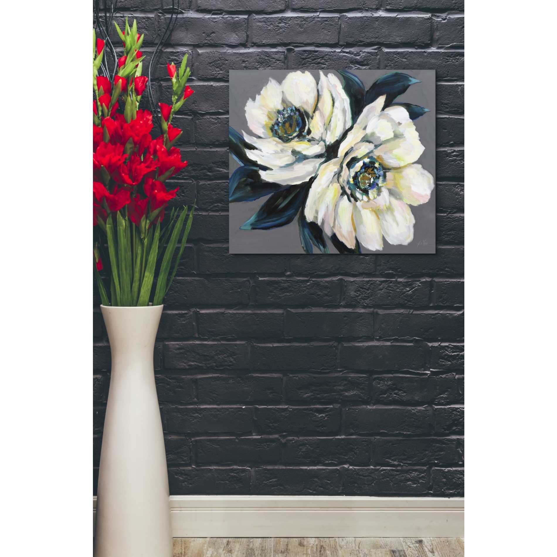 "Peonies" by Jeanette Vertentes, Giclee Canvas Wall Art