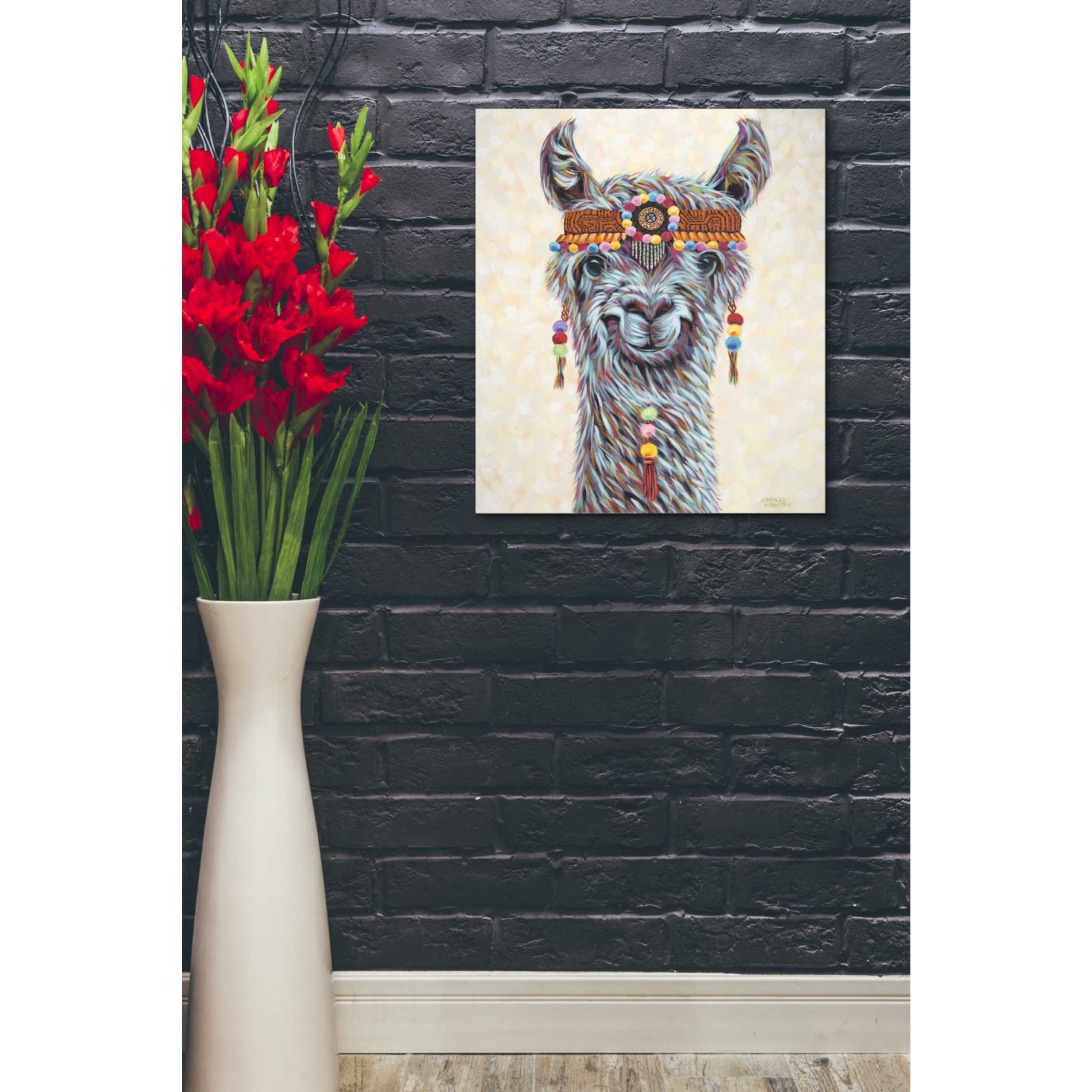 'Hippie Llama I' by Carolee Vitaletti, Giclee Canvas Wall Art