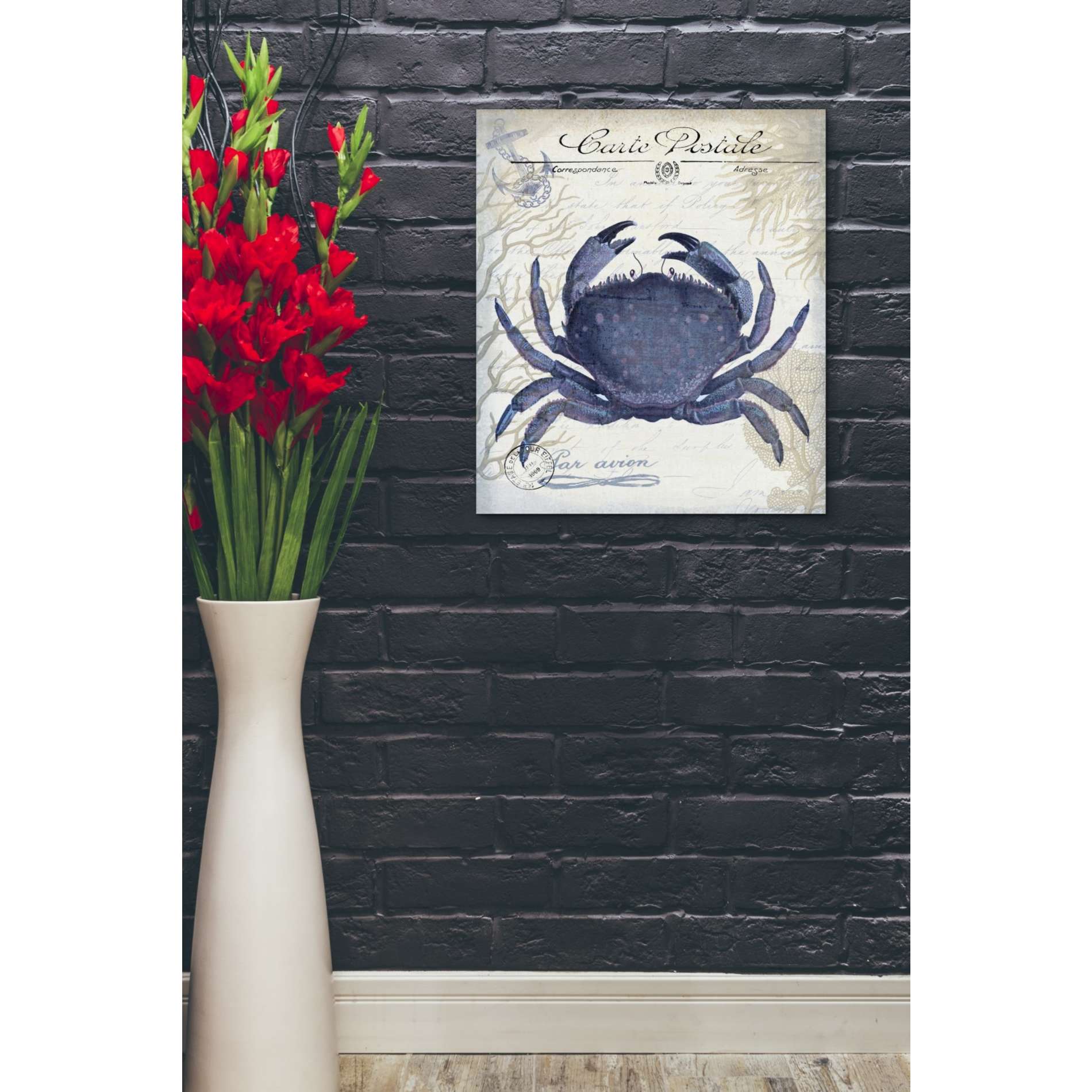 'Seaside Postcard Cream e,' by Fab Funky, Canvas Wall Art,20 x 24