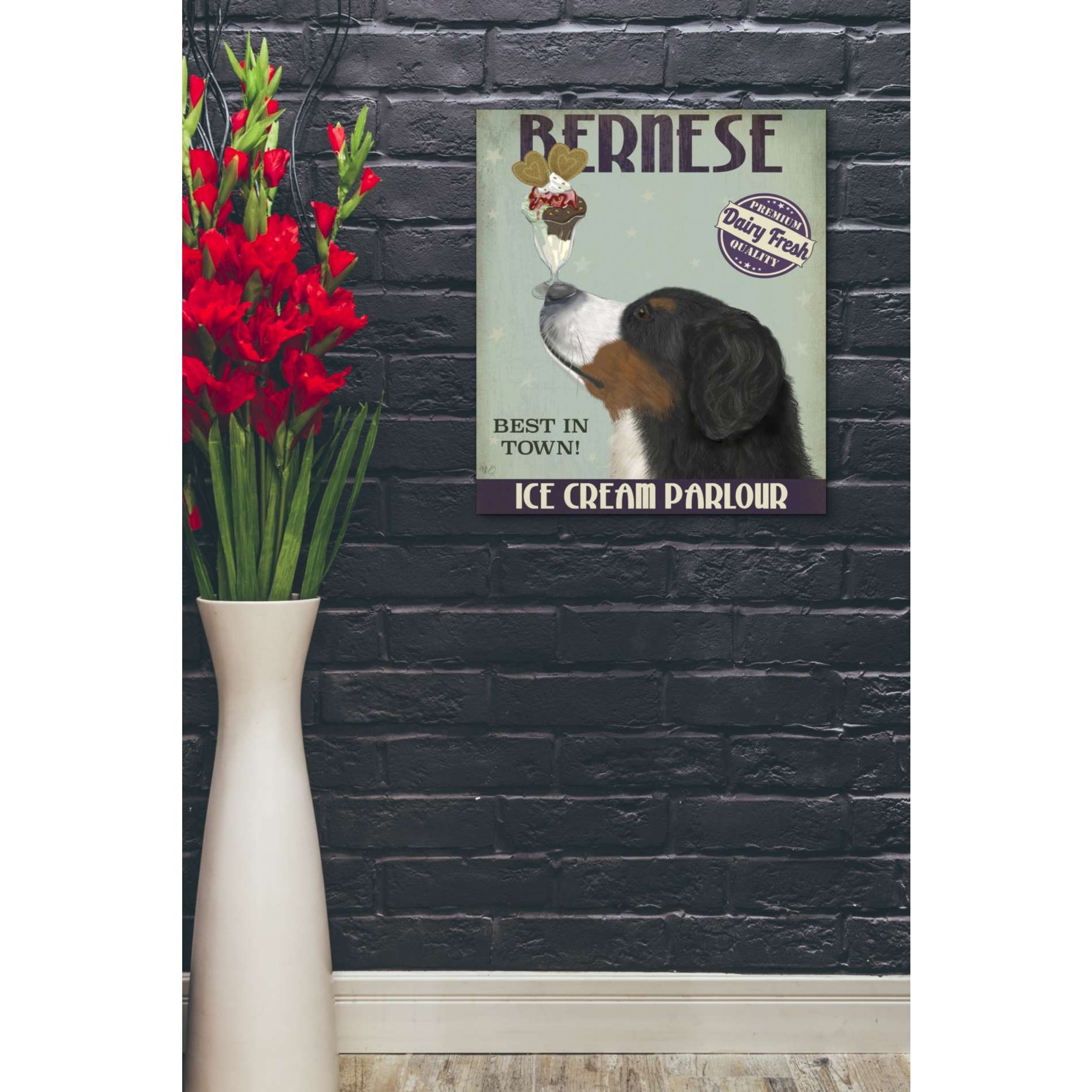 'Bernese Ice Cream,' by Fab Funky, Giclee Canvas Wall Art