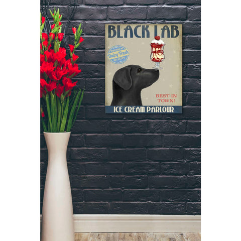 Image of 'Black Labrador Ice Cream,' by Fab Funky, Giclee Canvas Wall Art