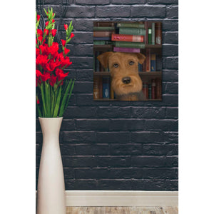 'Airedale and Books,' by Fab Funky, Giclee Canvas Wall Art