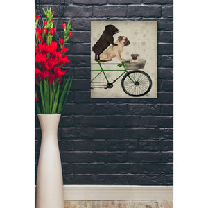 'Pugs on Bicycle,' by Fab Funky, Giclee Canvas Wall Art
