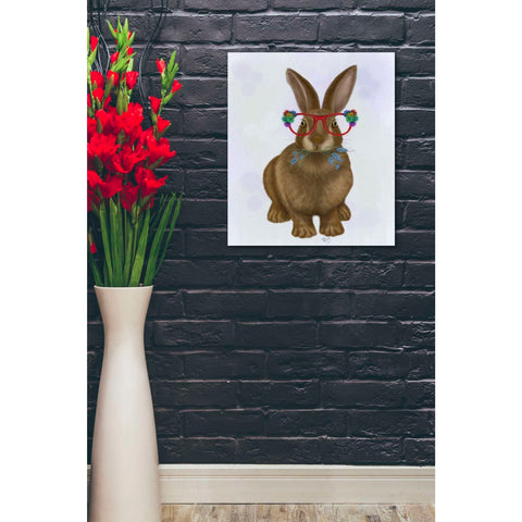 Image of 'Rabbit and Flower Glasses' by Fab Funky, Giclee Canvas Wall Art