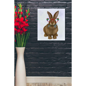 'Rabbit and Flower Glasses' by Fab Funky, Giclee Canvas Wall Art